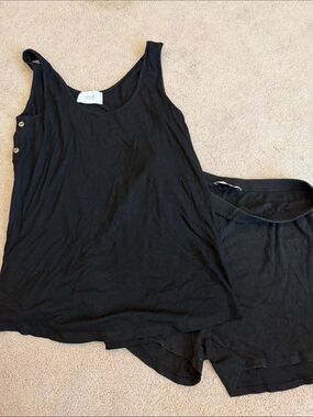 Legoe Heritage Black Ribbed Maternity Set